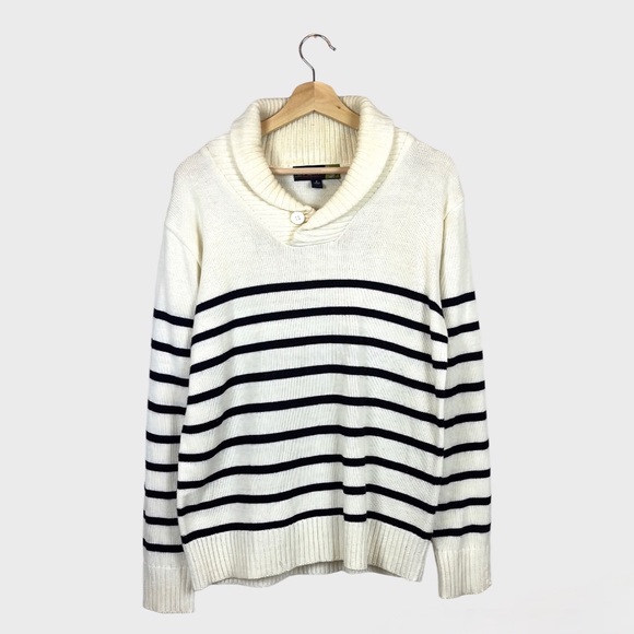 i-Link Other - I-Link Premium Quality Black Stripped Shawl Collar Pullover Sweater